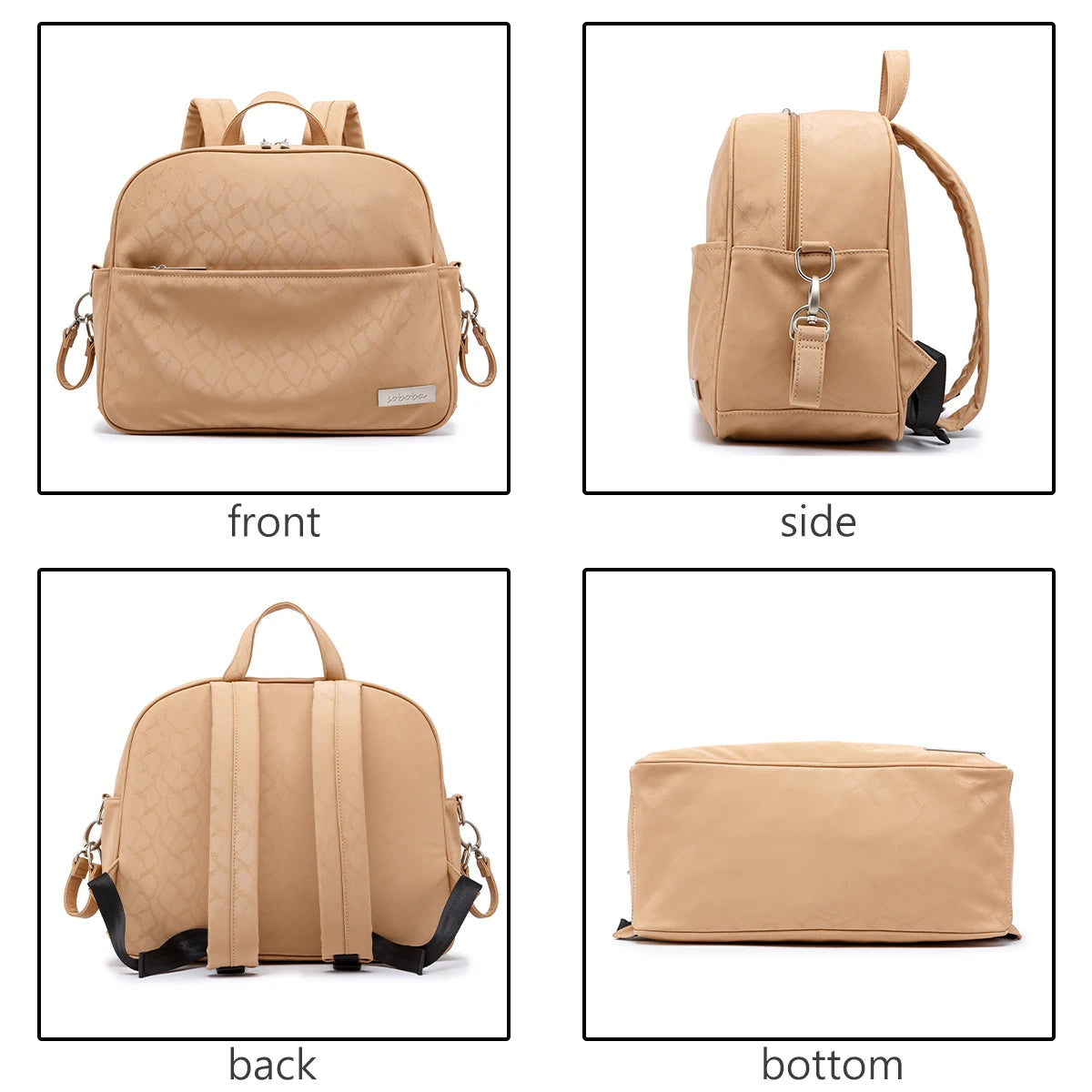 Soboba Stylish Mother Diaper Backpacks Large Capacity Waterproof Environmental Fabric Diaper Bag for Mommy Fashion Nappy Bag
