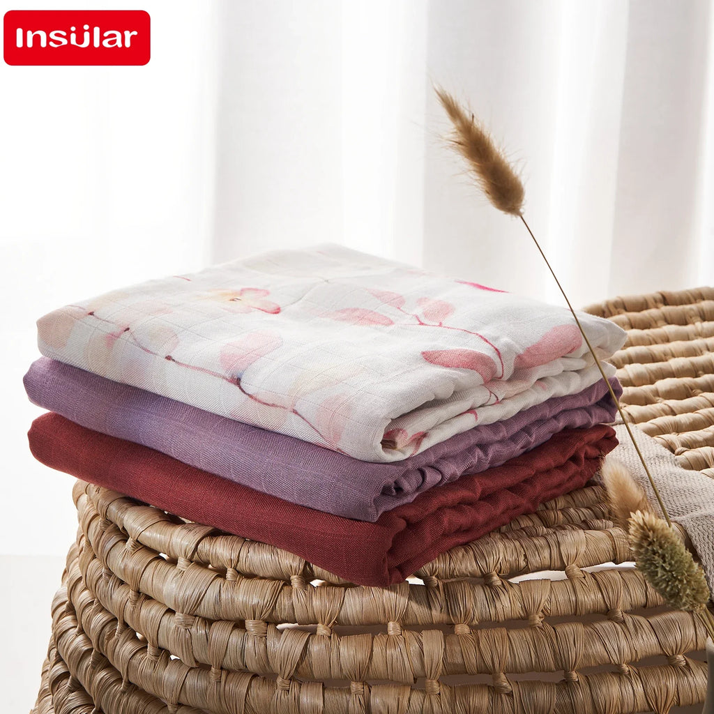 120*120 Cm Soft Muslin 100% Cotton Baby Blanket Cute Cartoon Newborn Blankets Bath Gauze Infant Wrap Sleepsack Stroller Cover