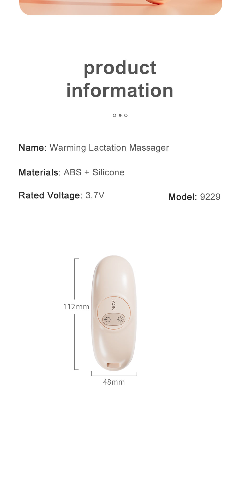 NCVI Warming Lactation Massager, 2 Vibration & Heating Modes, Breastfeeding Support for Clogged Ducts, Mastitis, Improve Milk Fl