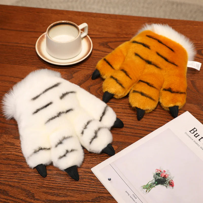25cm Animal Claws Gloves Soft Stuffed Plush Toys Dog Bear Tiger Paws Plush Gloves Cosplay Costume Photograpy Props Charm Gifts