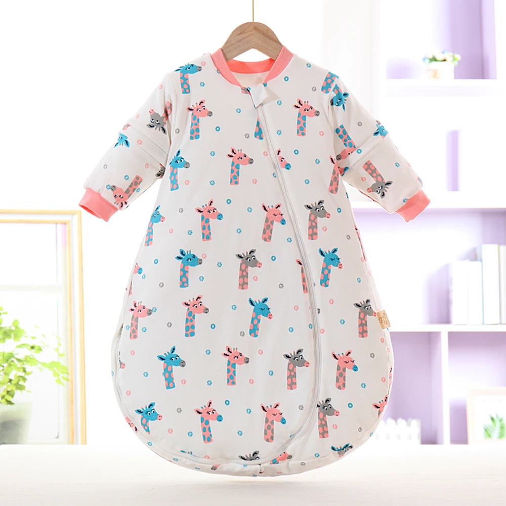 2.5Tog Spring and Autumn Thin Baby Sleeping Bag U-Shaped Cartoon Pure Cotton Kidsren's Sleeping Bag Anti-Kick Quilt 0-3Y Baby Sleeping Bag