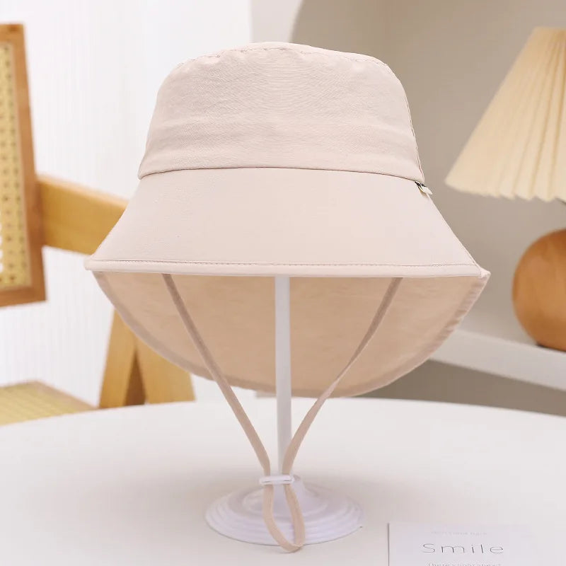 Foreign Trade Amazon Children's Fisherman Hat Extra Large Brim Quick-Dry Cape Hat Spring Summer Boys and Girls Sun Hat Beach Hat