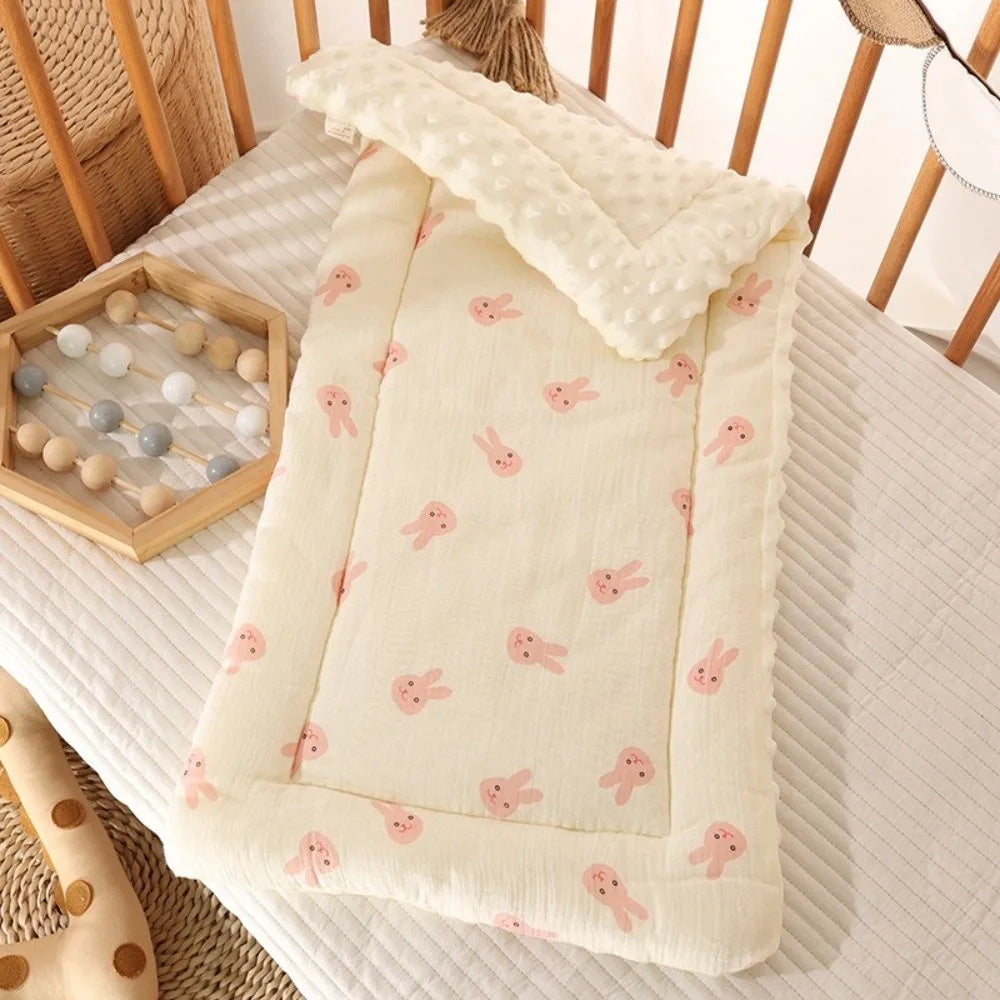 Washable Cartoon Baby Stroller Cushion Rainbow Rabbit Trolley Mattress Cotton Flower Baby Seat Cushion Toddler