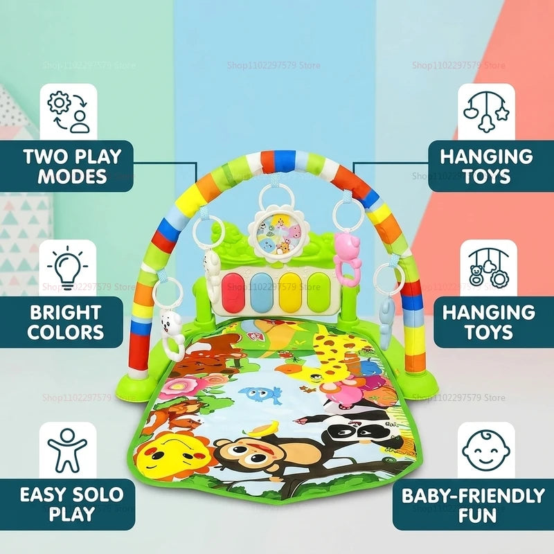 Baby Play Gym Piano Mat Newborns Toddlers 0-36 Months Crawling Musical Activity Toys Early Education Infant Sensory Development