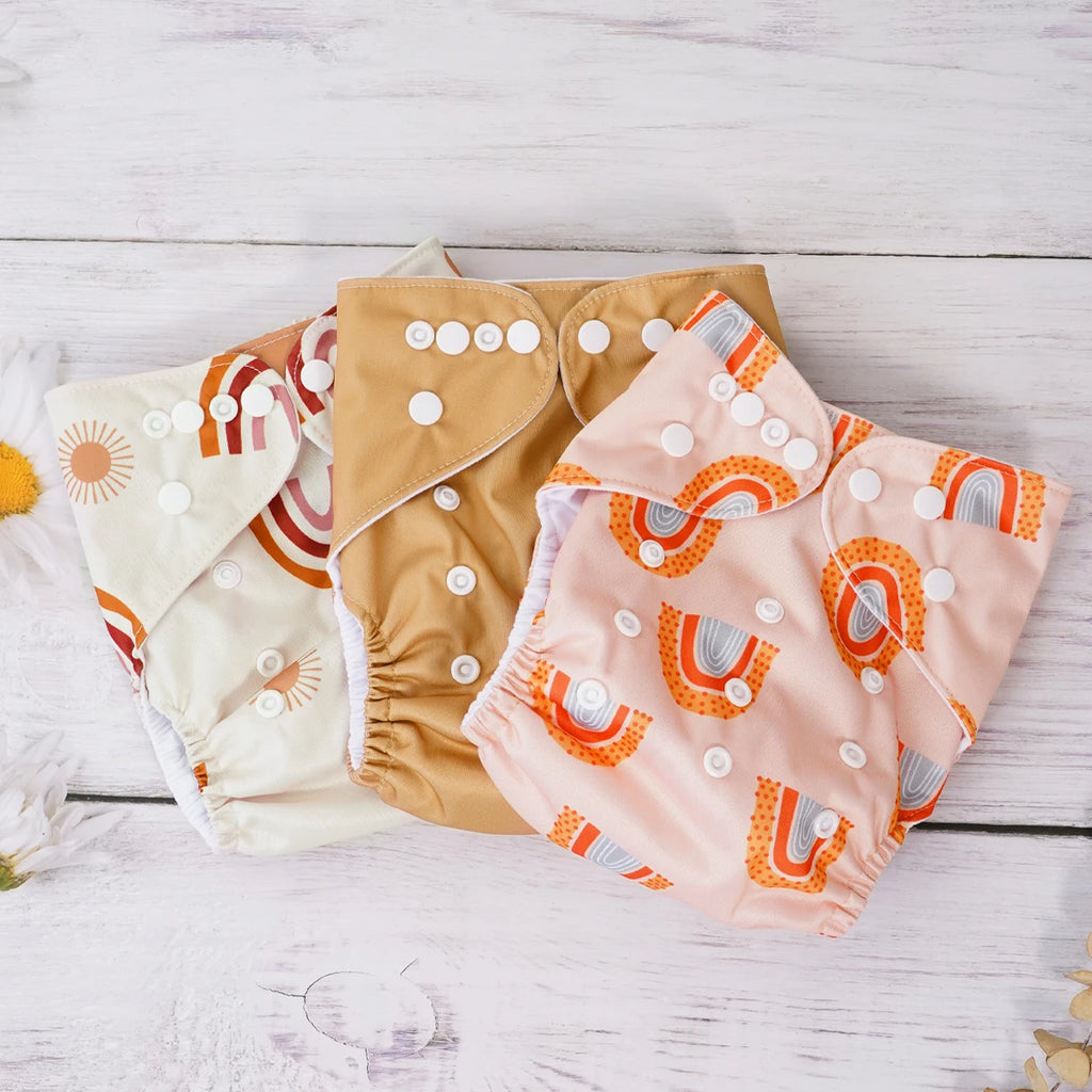 3PCS Baby Waterproof Nappies Cute Underwears Reusable Newborn Cloth Diaper Soft Ecological Toddler Training Pants For Boys Girls