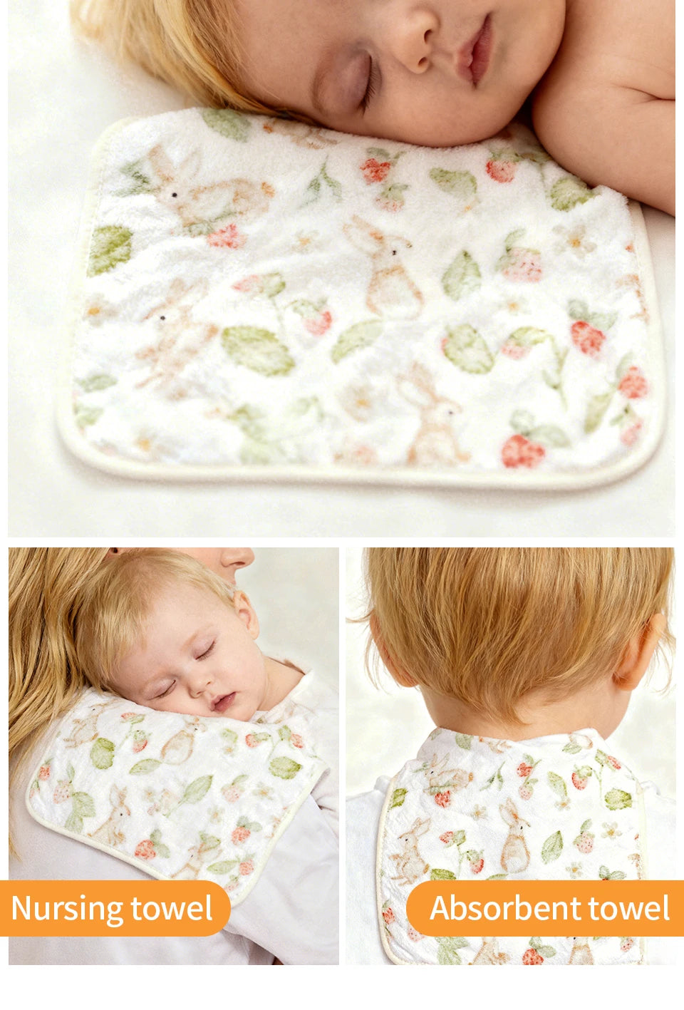 5 Pack Baby Washcloths - Medium Thickness for Newborns' Skin-Great for Bathing, Wiping & on-The-go Use, Shower Gift