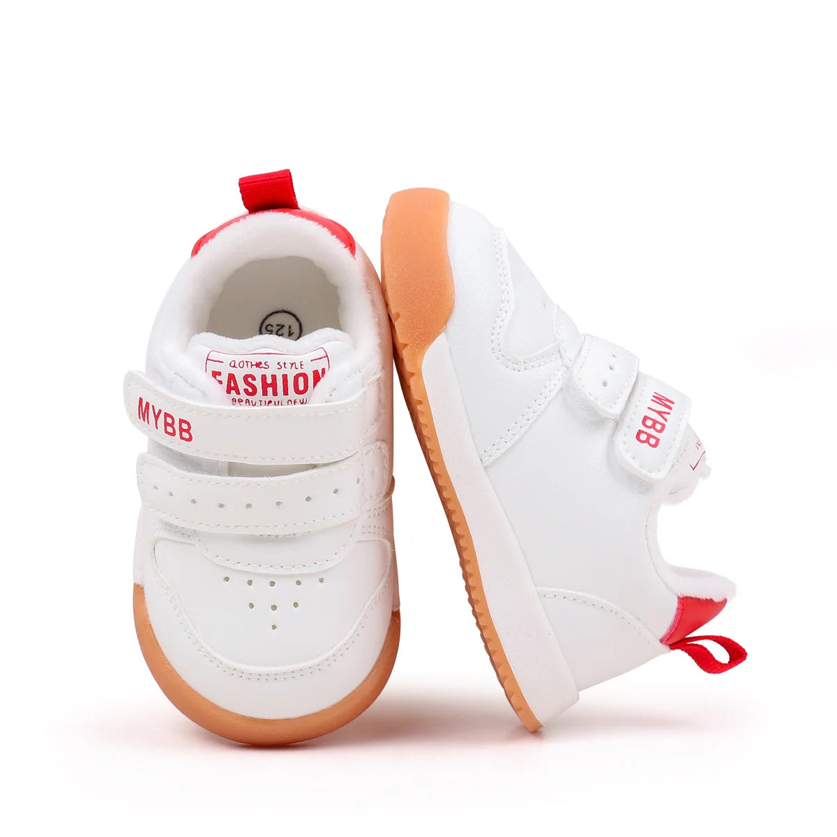 Winter Trendy New Baby Walking Shoes For Boys And Girls Small Children Anti-Slip Soft Sole White Sneakers