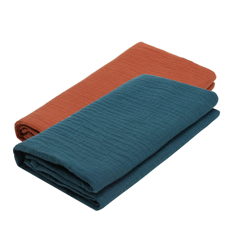 Breathable 2pcs Muslin Baby Swaddle Blankets, Lightweight Cotton Swaddling Cloths for Infant Sleep & Play