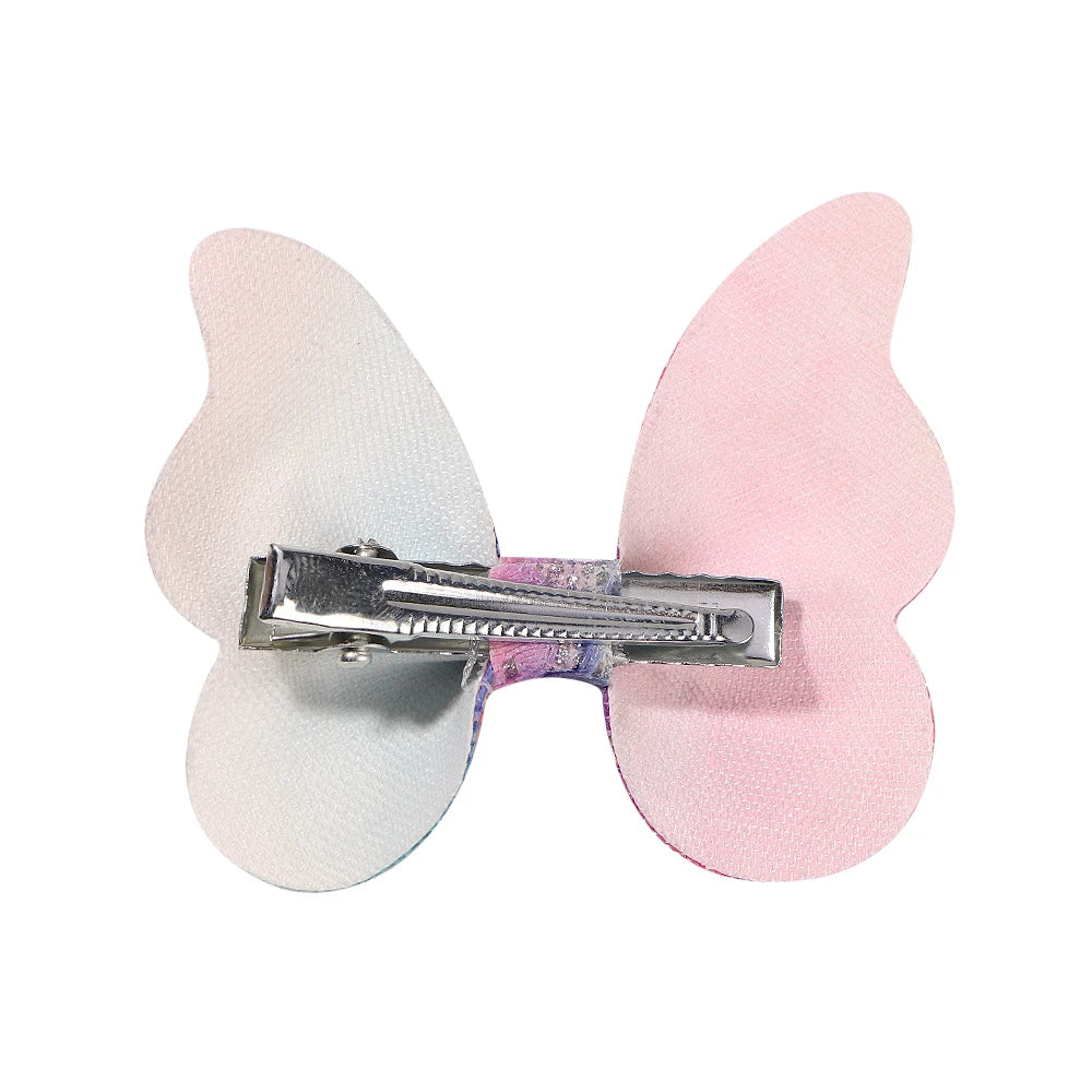 40Pcs Random Color Sparkling Bow Hair Clips Girls Lovely Butterfly Hairgripes Boutique Kids Hair Accessories