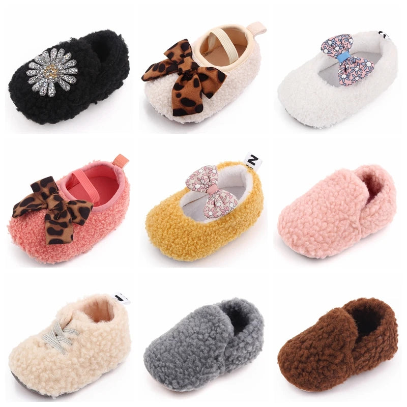 Baby Winter and Autumn Style Multiple Choices High Quality Soft Cotton Warm and Plush Toddler Shoes Anti-slip Sole Prewalking