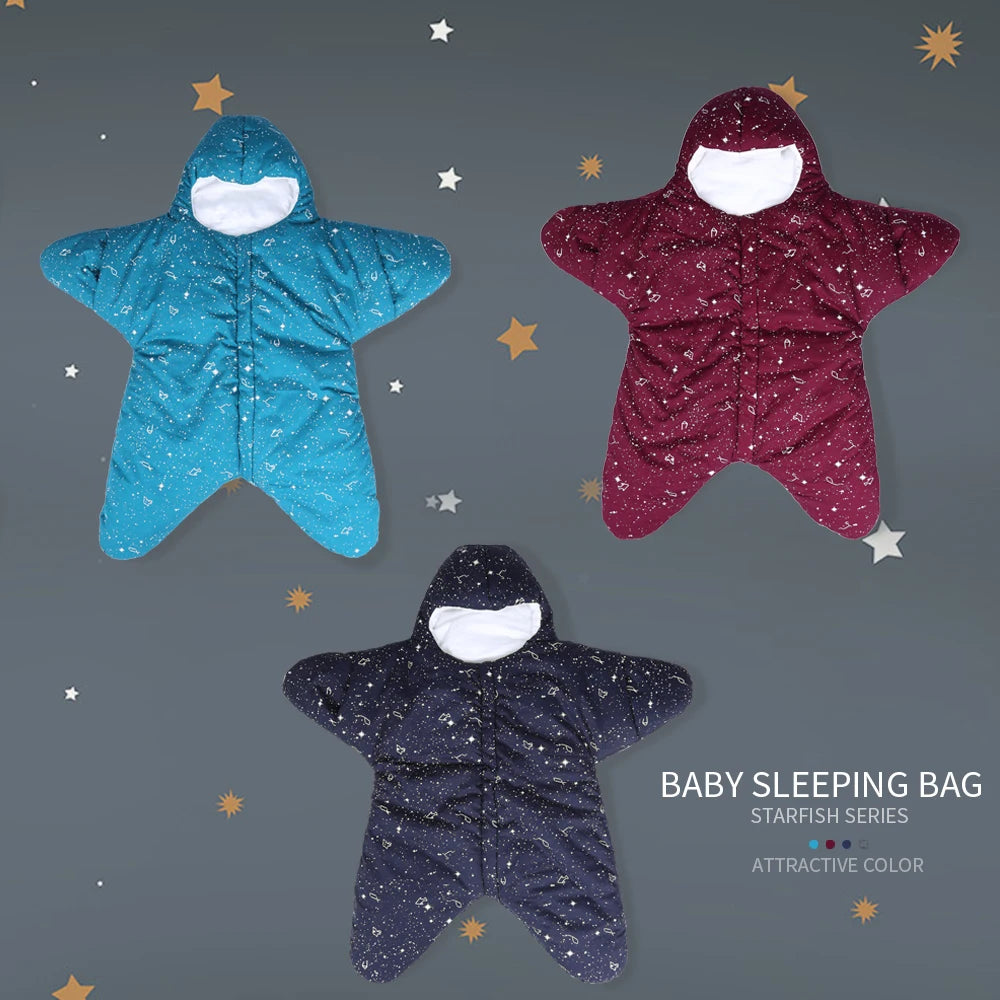 INSULAR Baby Starfish Sleeping Bags Infant Warm Sleep Sacks Kids Cotton Swaddle Blanket Separated Sleeves Legs Winter 0-8 Months