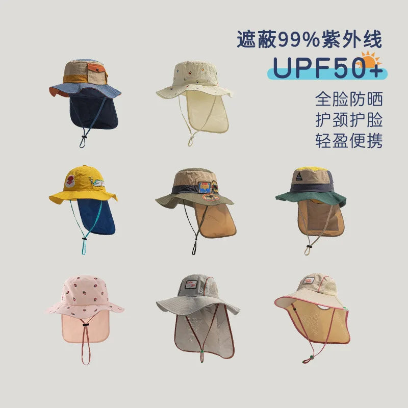 Children's summer quick-dry sun protection hat for boys and girlsinsBaby hat, fisherman hat, sun hat, beach hat