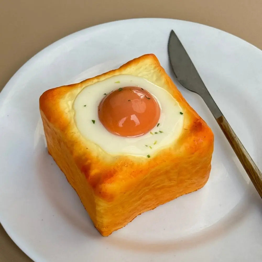 Simulated Simulated Egg Toast Squeeze Toy Prank Decoration Oversized Bread Squishy Toy Slow Rising Realistic