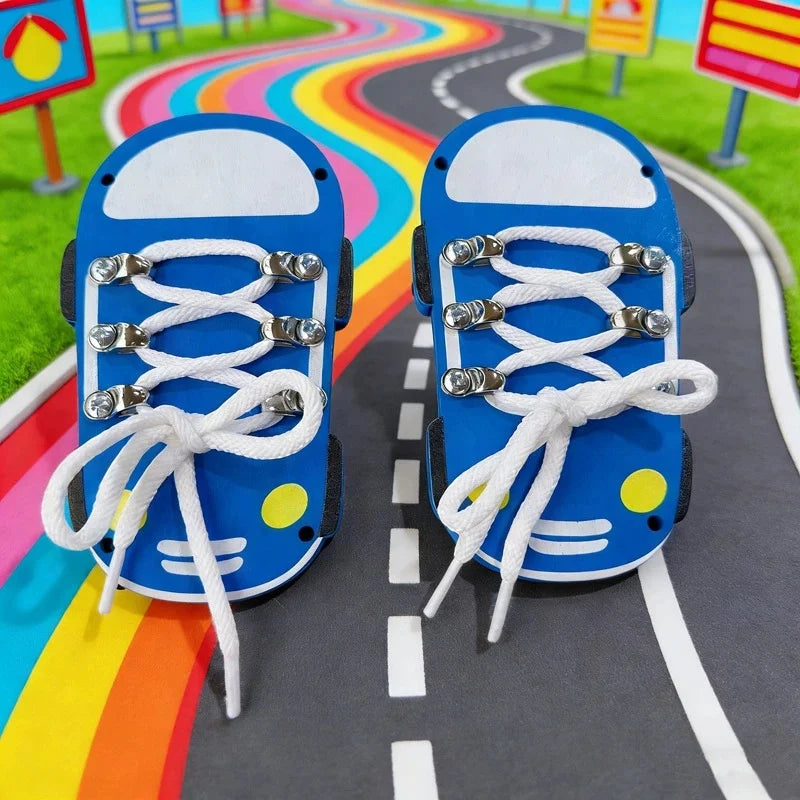 Diy Montessori Busy Board Wooden Educational Toy Mb-Str-Car Strawberry Car Tie Shoelaces Early Learning Gift