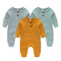 3-Piece Solid Color Baby Unisex Jumpsuits Long Sleeve Newborn Boy Girl Rompers 0-24 Month Infant Clothes