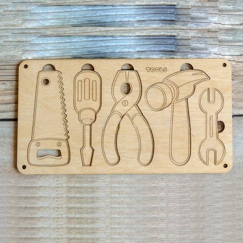 DIY Busy Board Montessori Hot  Air Dalloon Carriage Door Educational Toy Wood Chip Graphic Pairing Wooden Part For Childre Gifts