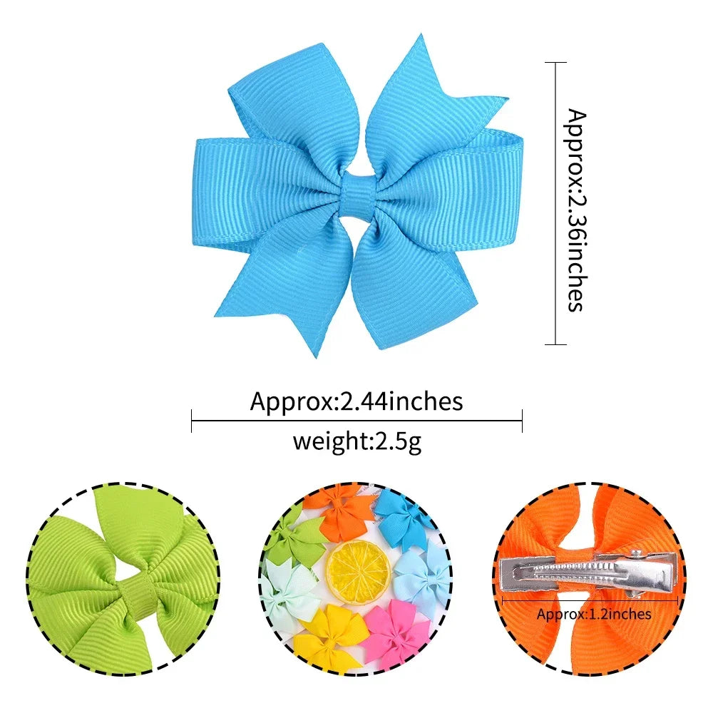 BABY BOWS 20/40/60PCS 2.3'' Grosgrain Ribbon Bows Hair Clips Set for Girl Random Color Bow Hairgripes Headwear Hair Accessories