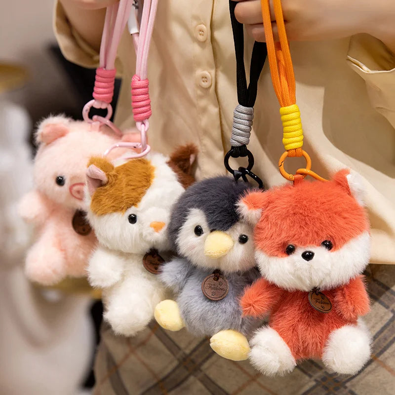 Soft Plush Cute Animal Pendant Dolls - Panda Fox Sloth Cat Dinosaur Bunny Capybara Pig Stuffed Toys for Children Gifts