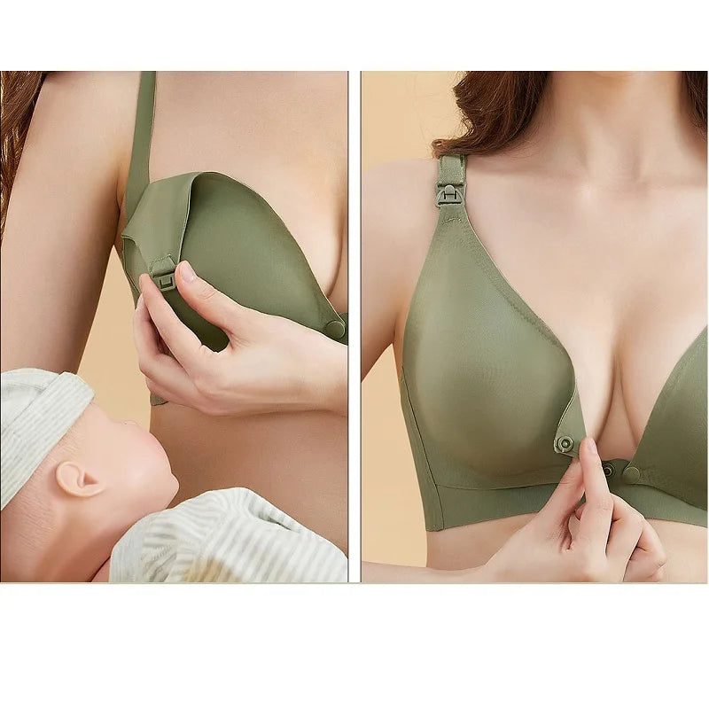Comfortable Seamless Breast Feeding Bra Wire Free Nursing Bra Front Opening Maternity Special Breastfeeding Underwear Breathable