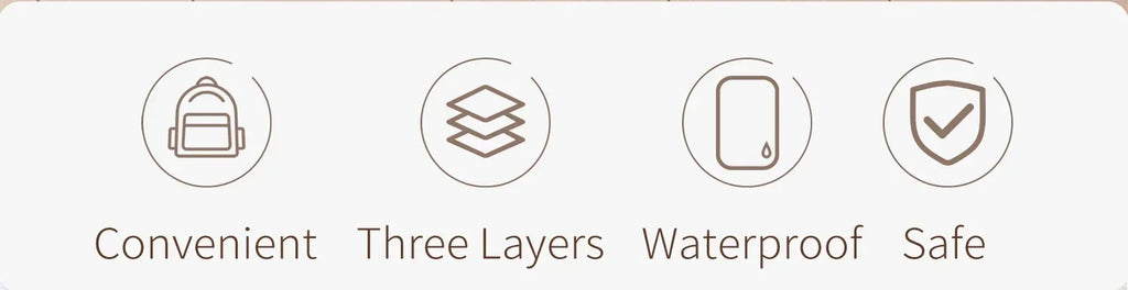 INSULAR Convenient Mattress 3-Layer Waterproof Diaper Changing Pad Foldable Storage Pack Washable Nappy Cushion Multi-functional