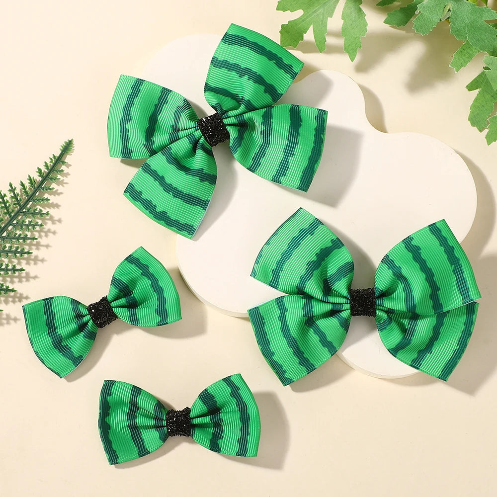 Watermelon Pattern Kids Hair Clips Set 4 Pack For Girls Beach Vacation Hair Accessories