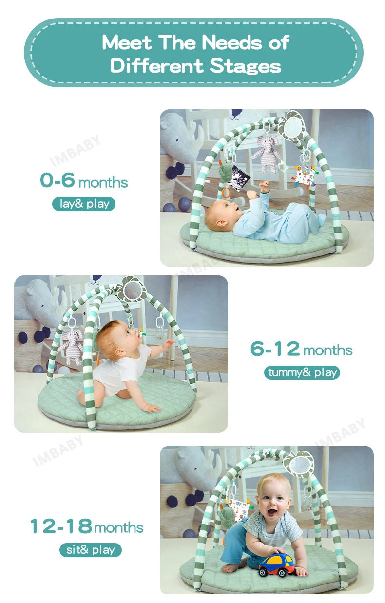 Multi-functional Baby Fitness Stand with Music Gym Activity, Comfort Toy, Blanket Pad, Early Education 0-36 Months, Newborn Gift