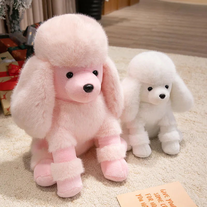 Hot Simulation Color Small Bell Poodle Plush Toys Doll Stuffed Soft Animal Fluffly Curly Hair Dog Lifelike Puppy For Kids Gifts