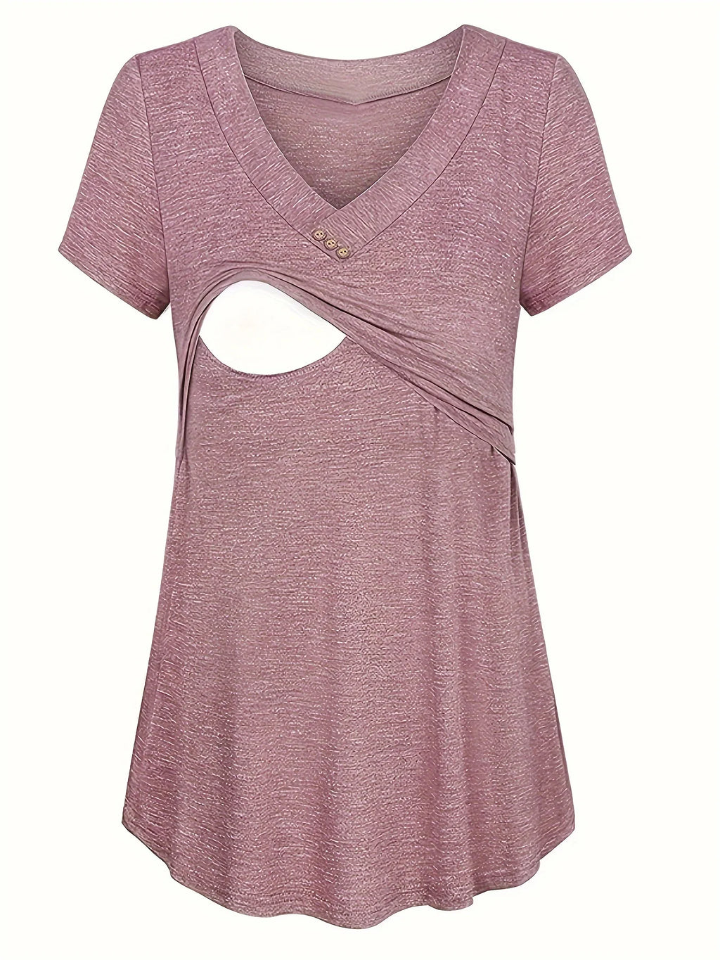 Casual Womens Maternity T-Shirt Top Summer Soild Color Short Sleeve  Tee Shirt Crew Neck Basic Nursing Tops Comfort Tee