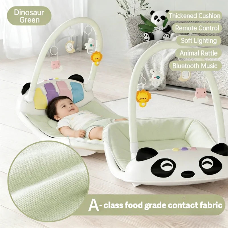 0-12 Months Baby Activity Gym: Music Play Mat with Piano Crawling Blanket & Pedal Game Pad for Newborn Fitness & Early Education