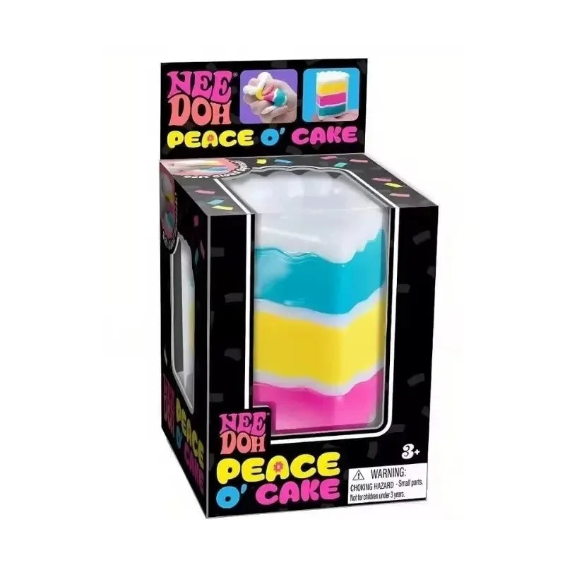 Schylling Needoh Peace O' Cake Squishy Non-toxic TPR Stretch Fidget Toy Stress Relief Relax Holiday Present Sensory Squeeze Toy