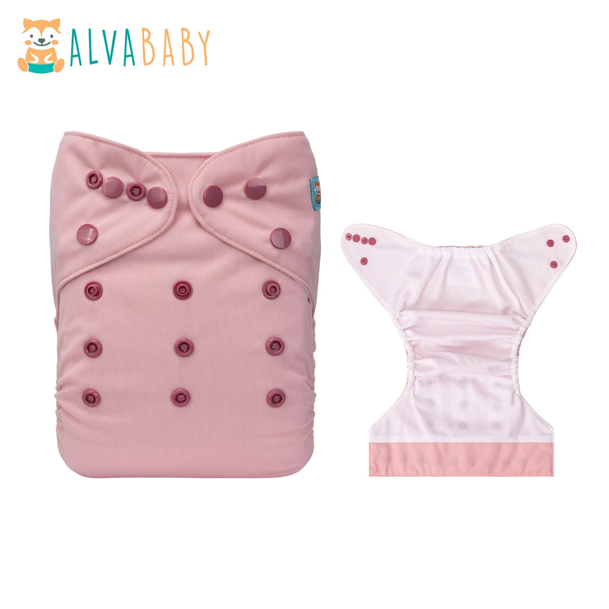 ALVABABY AWJ Inner Summer Cloth Diaper For Baby MoistureWicking Reusable Diaper Shell With Tummy Panel