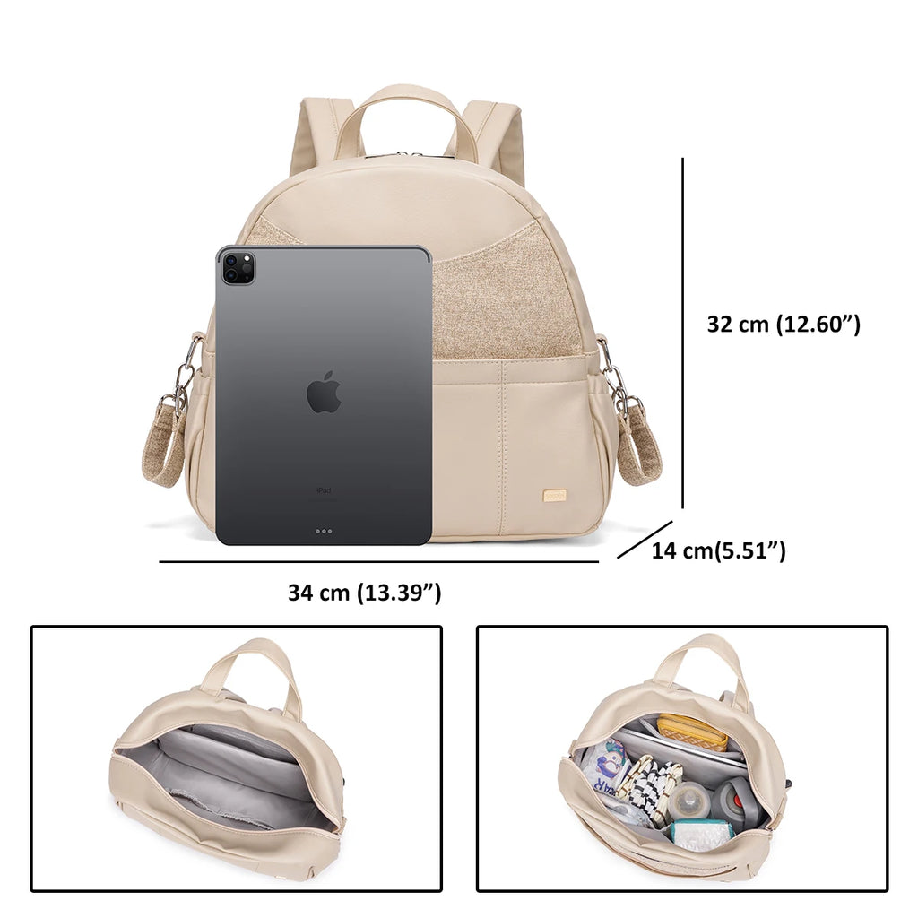 Soboba Diaper Backpack for Women Large Capacity Multi-functional Nappy Changing Bag with 2 Straps can Hang on Stroller
