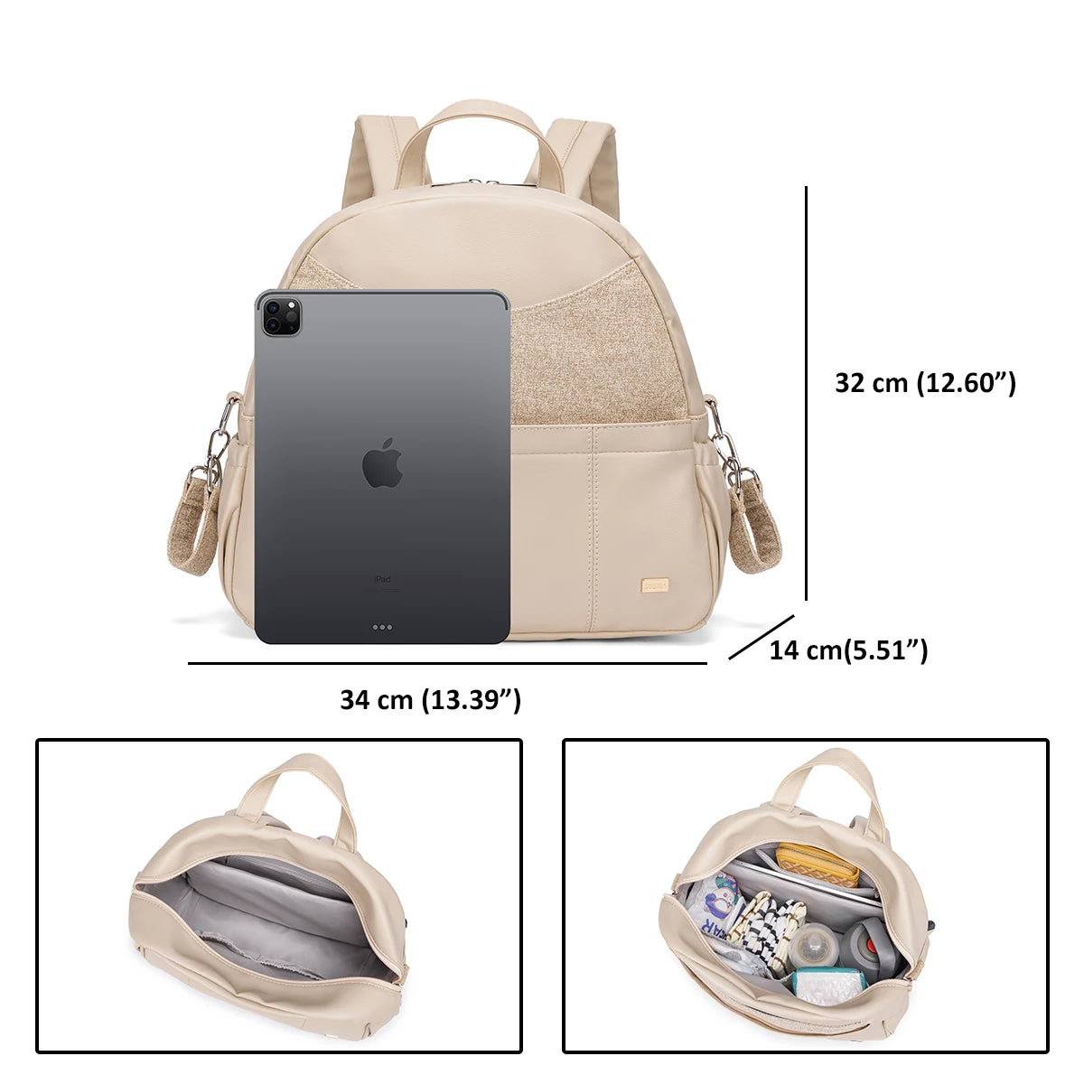 Soboba Diaper Backpack for Women Large Capacity Multi-functional Nappy Changing Bag with 2 Straps can Hang on Stroller