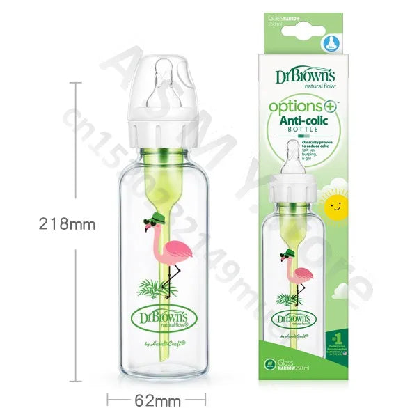 Dr. Brown's newborn Glass baby bottle/Anti-colic/baby glass bottle/standard caliber/120ML 250ML