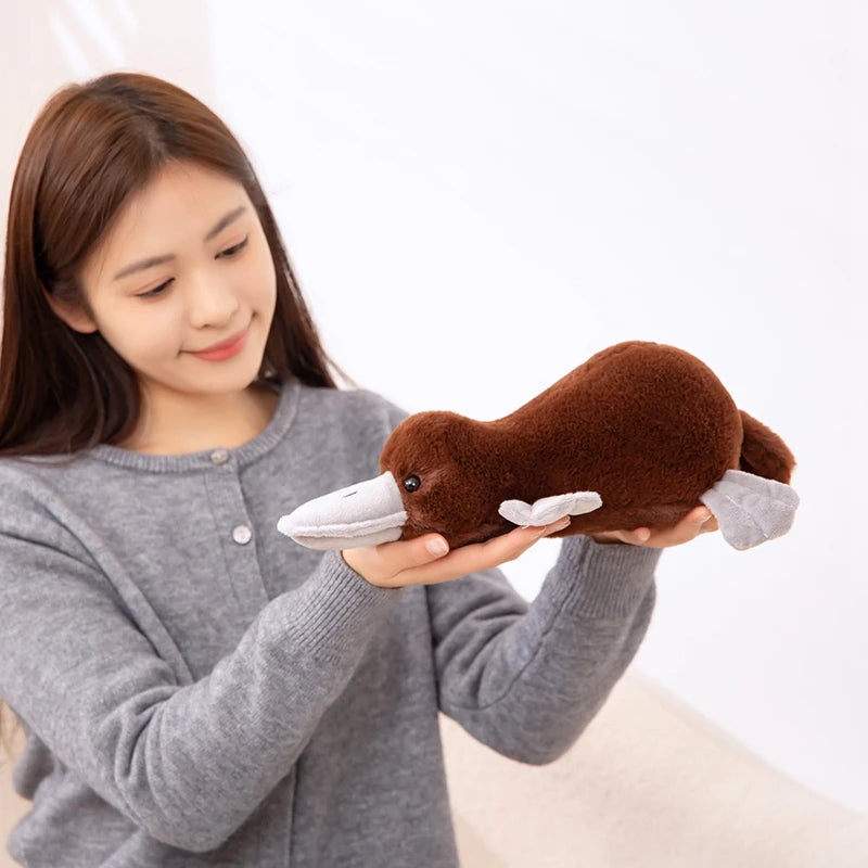 Simulation Cute Platypus Plushie Stuffed Animal Plush Doll Pillow Toy Super Soft Grey Lying Plush Toy High Quality Kid Toy Gfit