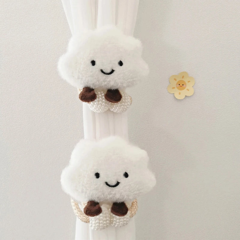 2Pc Korean-Style Ins-Style 3D Cloud Pearl Curtain Tiebacks for Children's Room Decoration Mosquito Net Tie Ropes