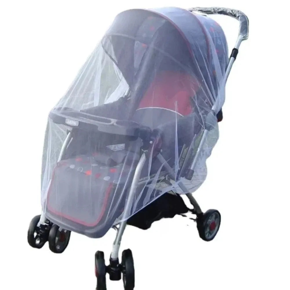 Full Coverage Pram Mosquito Net Dense Mesh Polyester Material Insect Shield Net Windproof Sunshade Snug Fit Design