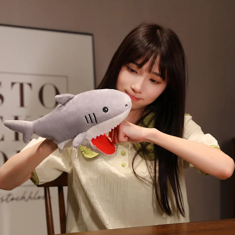 Hot Crocodile Shark Killer Whale Plush Hand Puppets Lifelike Tropical Fish Penguin Octopus Hand Puppets For Kids Adults Muppets