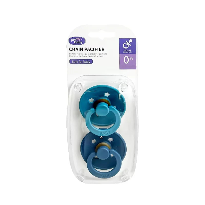 2pcs/pack Button-shape Baby Soothing Pacifier, Baby Pacifier Soother Dummy with Cherry-round Nipple