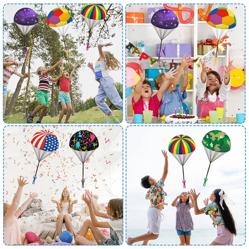 6pcs/lot Parachute Toy Outdoor Flying Parachute Hand Throw Army Man Flying Toys for Kids Outdoor Halloween Easter Christmas Toys