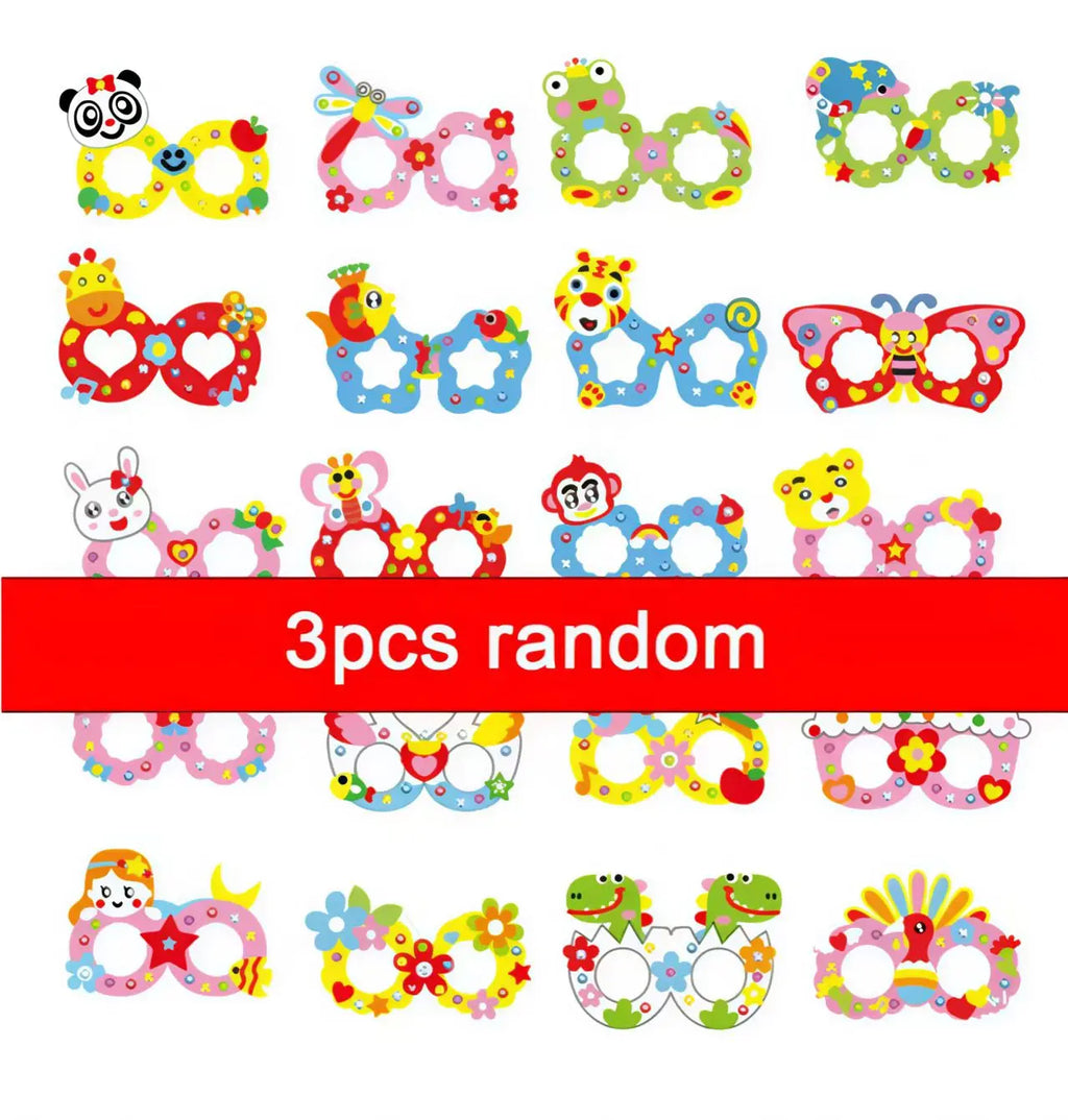 EVA Diamond Glasses Children's Craft Toy DIY Creative Paste Material Package Kindergarten Festival Performance Props School Supp