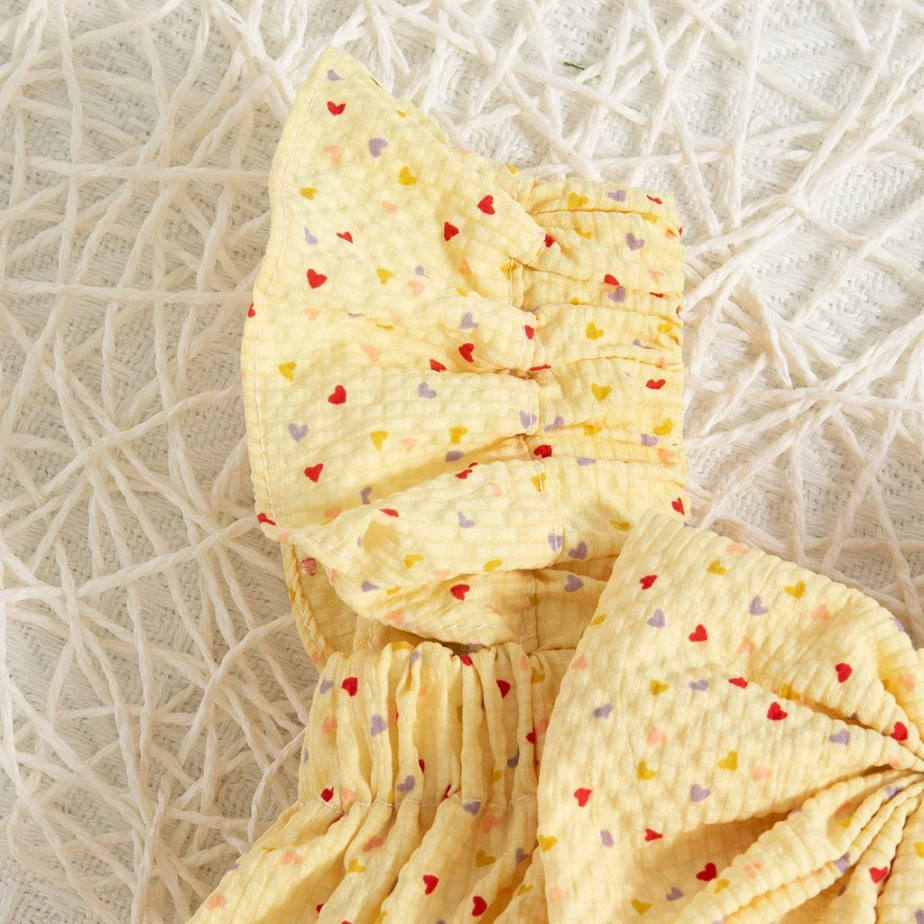 2pc/Set Baby Girl Set Summer Love Polka Dot Bow Top Shorts Girls' Clothing Cute Beach Children's Set
