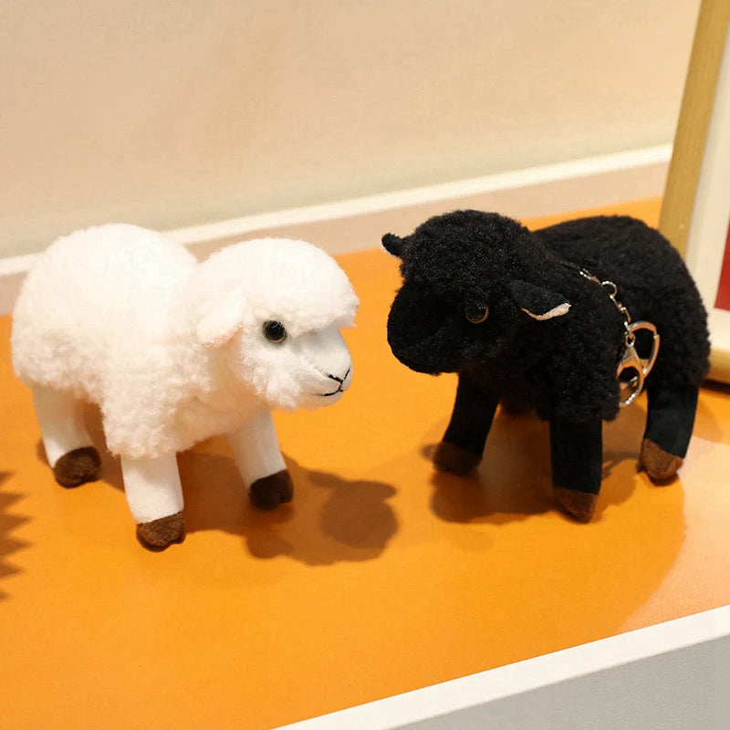 Wholesale Sale Realistic Sheep Plush Toys Soft Stuffed Standing Sheep Doll Pendants Cute Delicate Keychian Pendants Bags Decor
