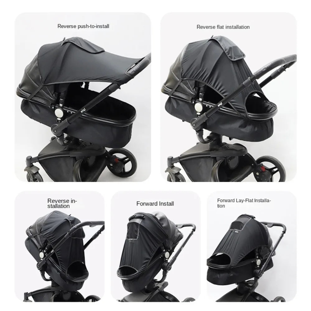 Extended Baby Stroller Sunshade Cover Sunscreen Breathable Baby Pram Canopy Lightweight Anti-UV Pushchair Visor