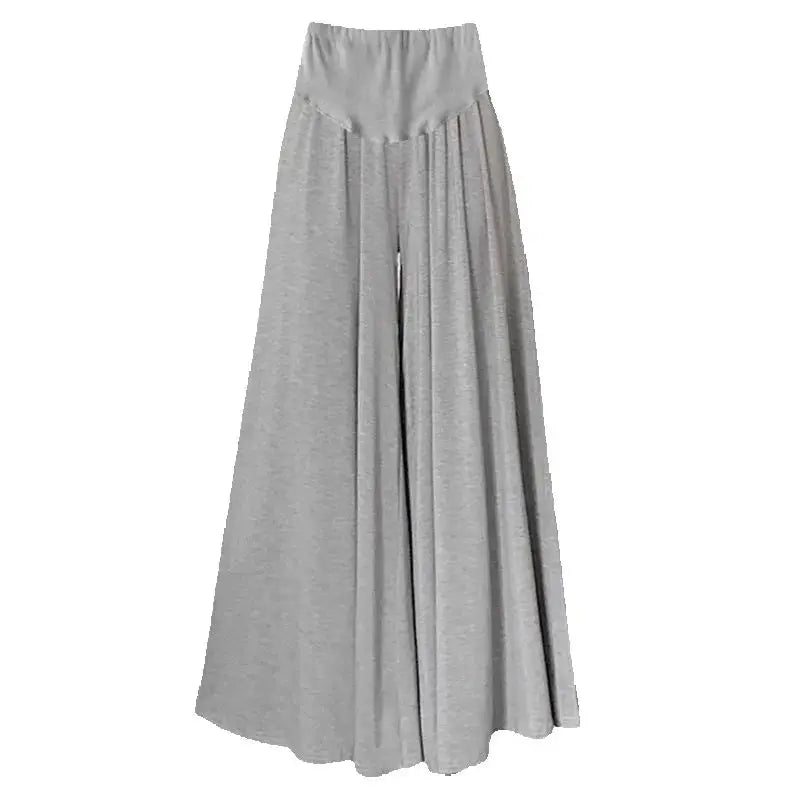 Korean Style Summer Pregnancy Belly Trousers Thin High Waist Wide Leg Floor-length Fashion Maternity Modal Pants Casual Trousers