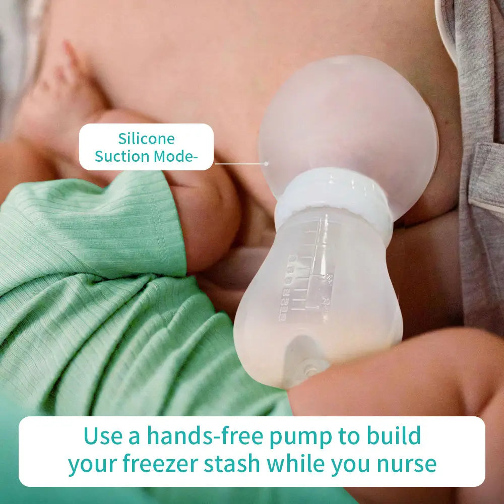 Manual Silicone Breast Pump for Maternity Breast Milk Collector Two-in-One Comfortable Feeding Newborns Pumping Tool