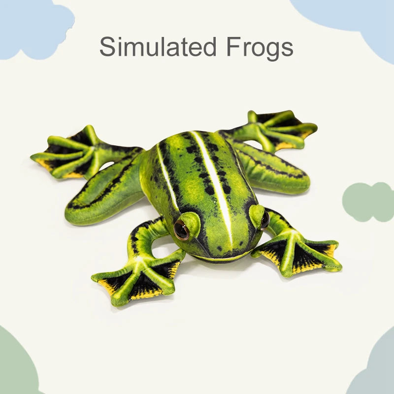 Simulation Cute Green Yellow Frog Plush Toy Super Soft Stuffed Animal Realistic Fun Frog Doll Baby Toys Gift Toy For Kid Girl