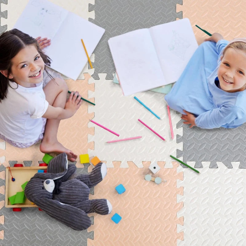 2.5cm Thick Baby Play Mat Tiles Interlocking EVA Foam Puzzle Floor Mats for Crawling Kids Room Safety Pad 2/6Pieces
