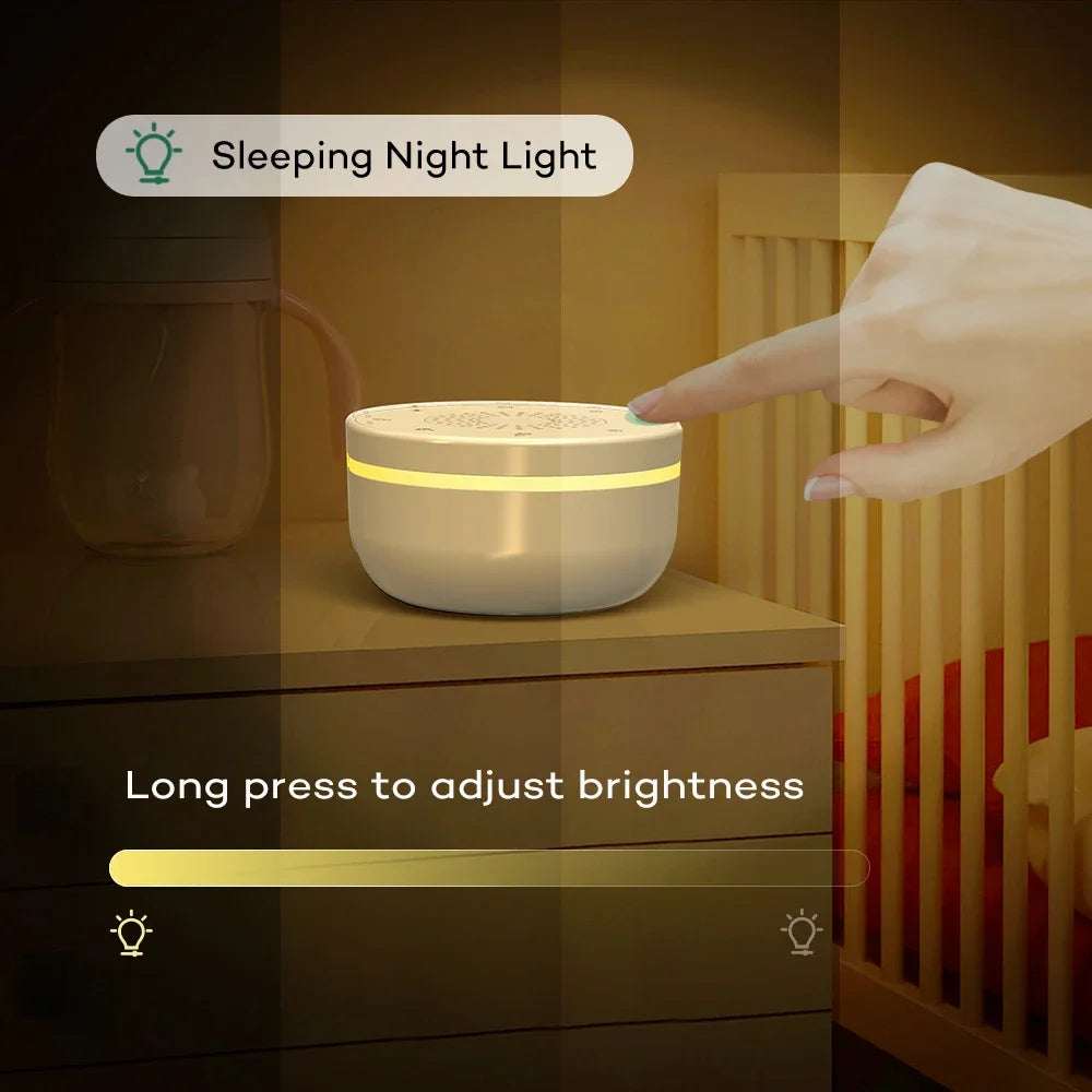 9 Baby Lullabies 15/30/60 min Timer White Noise Machine Mini Baby Sleep Machine Built-in Night Light for Baby Kids Adults