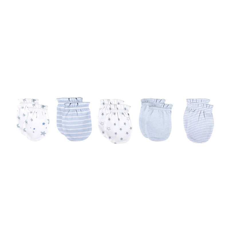 Kiddiezoom Newborn Gloves 0-6M 4/5 Pairs 100 Percent Cotton Breathable Baby Mittens For Newborns